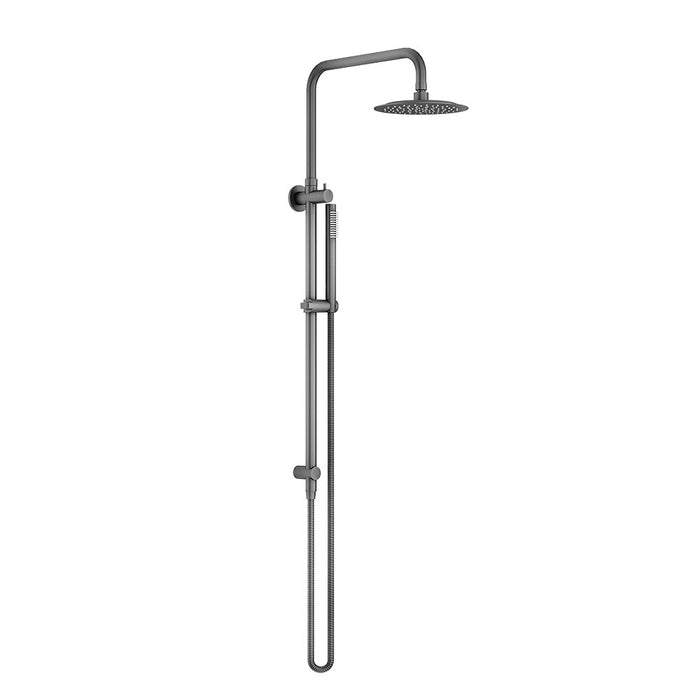 Linkware Elle Brushed Stainless/Matt Black/Brushed Gold/Gun Metal/Chrome 316 Stainless Steel Outdoor Twin Shower On Rail