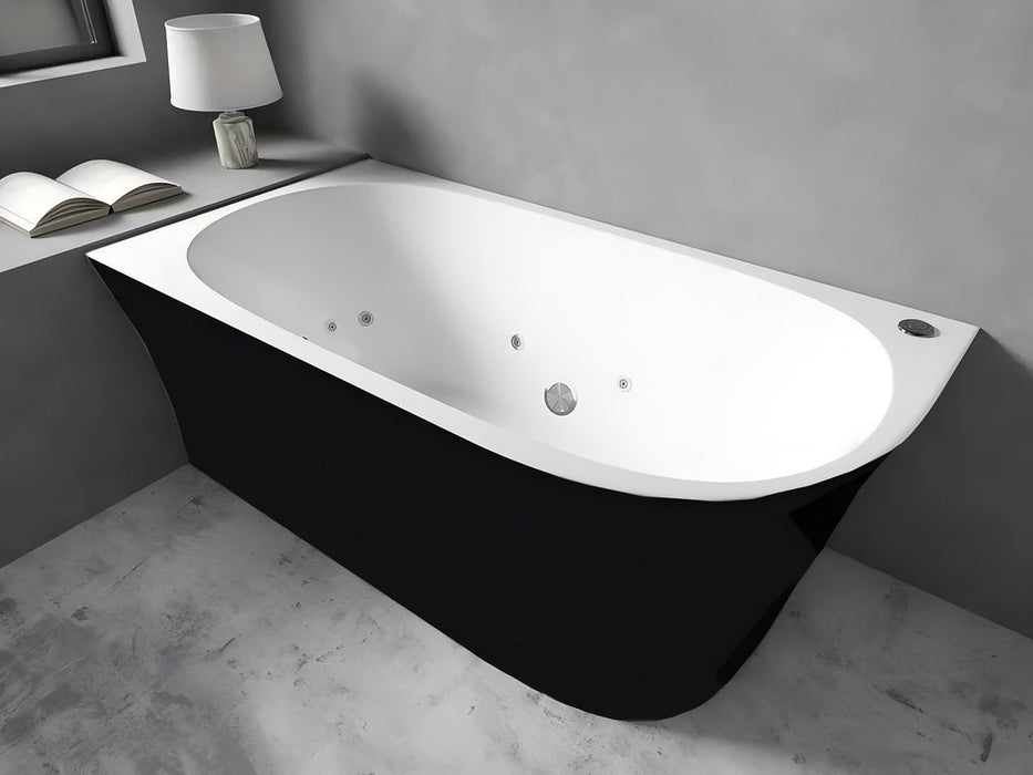 1500-1700mm Broadway FS7 SPA Gloss White Rectangle 10 Jets Corner Bathtub