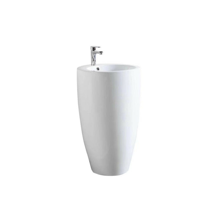 500*500*840mm POS Ceramic Pedestal Gloss White Basin