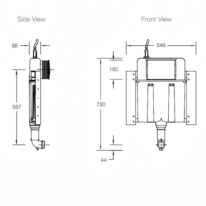 88mm KOHLER In-wall Cistern For Wall Face Pan