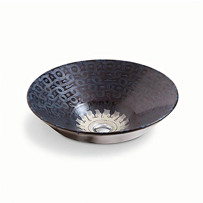 413*413mm KOHLER Bell Round Vitreous China Serpentine Bronze on Conical Above Counter Basin