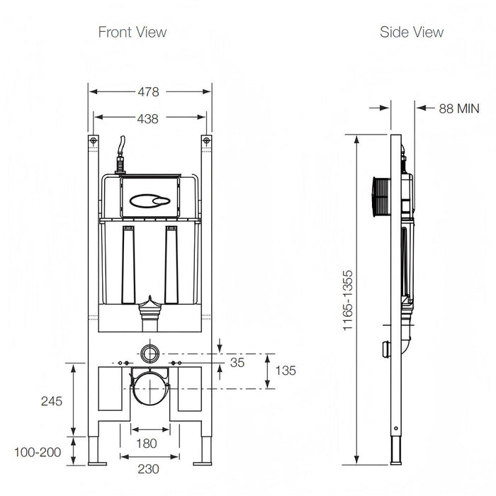 88mm KOHLER In-wall Cistern For Wall Hung Pan