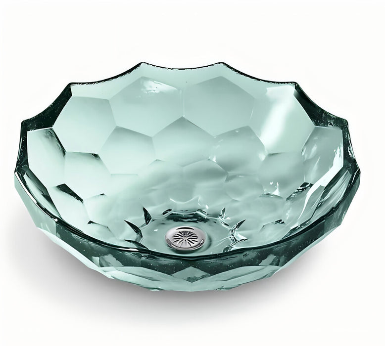 445*445mm HKOHLER Briolette Faceted Glass Above Counter Basin