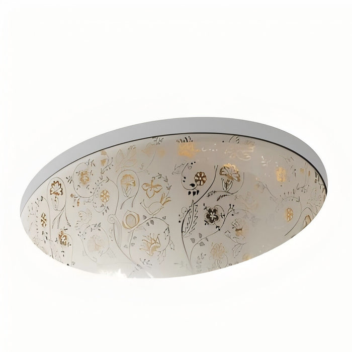 KOHLER Mille Fleurs™ Gold and Platinum design on Caxton Vitreous China Undermount Basin