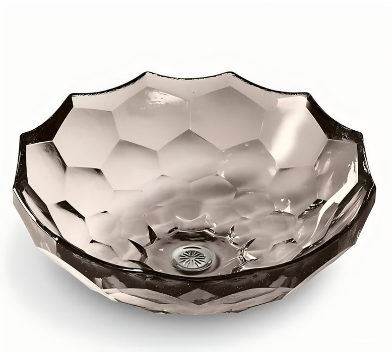 445*445mm HKOHLER Briolette Faceted Glass Above Counter Basin