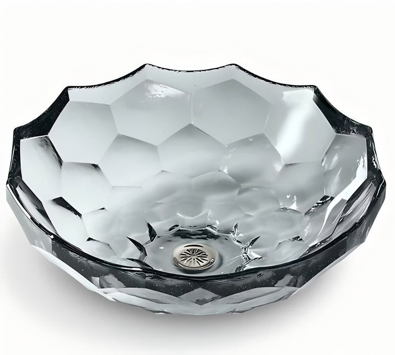 445*445mm HKOHLER Briolette Faceted Glass Above Counter Basin