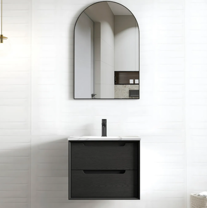 600-1500*460*550mm Byron Matte Black Bathroom Cabinet Only and Ceramic / Stone Top Wall Hung Vanity