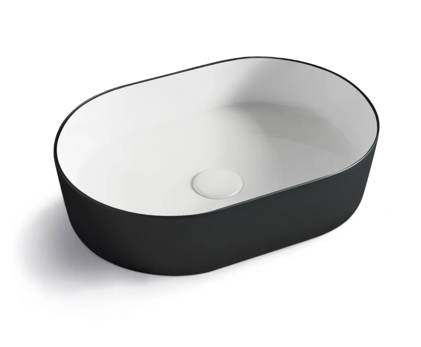 500*340*120mm OTTI Quay Gloss White/Matt Black/Matt White/Matt Pink/Gloss Carrara/Matt Grey Oval Ceramic Above Counter Basin