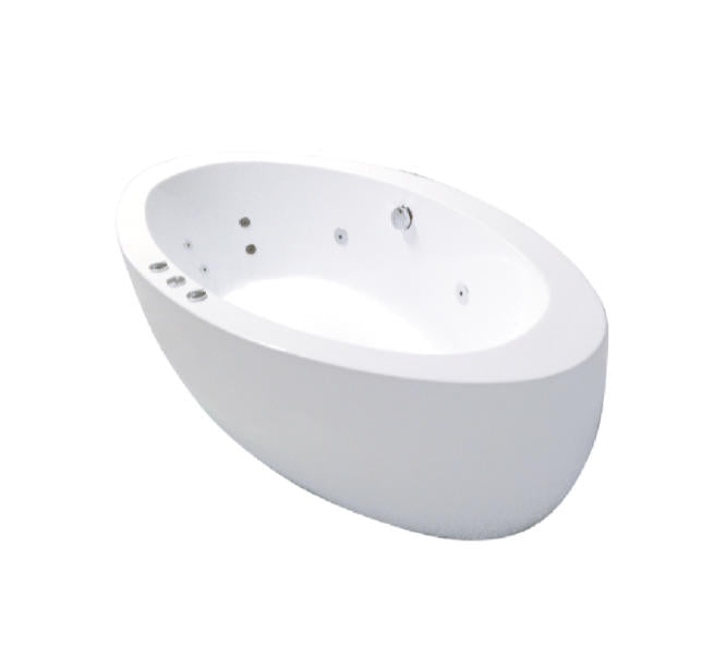 APLAUSO 1800/1930mm White Oval 12 Jets Acrylic Freestanding Spa Bathtub