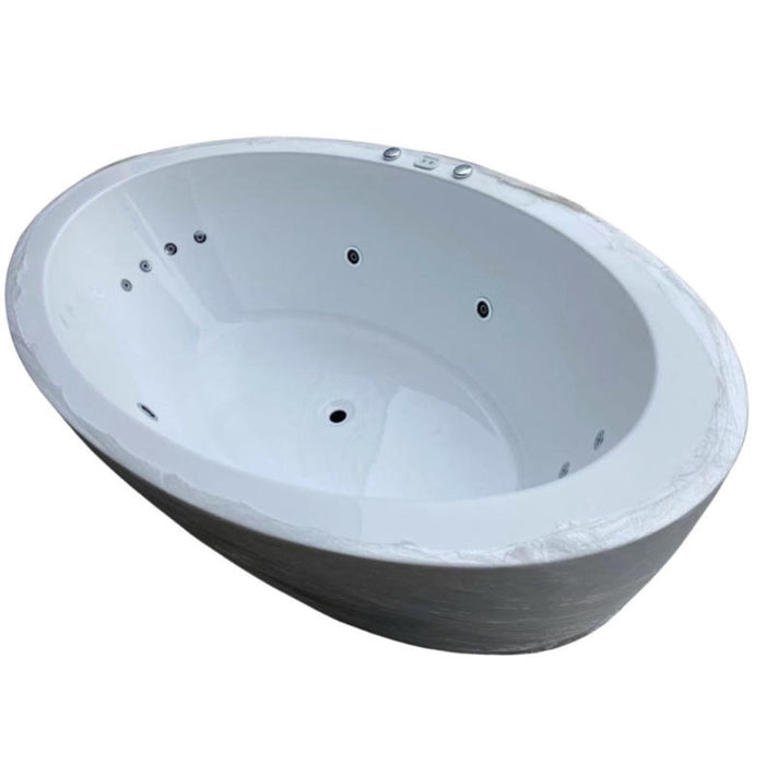 APLAUSO 1800/1930mm White Oval 12 Jets Acrylic Freestanding Spa Bathtub