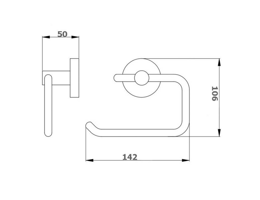 BK RUND Chrome Brass Single Round Toilet Paper Holders