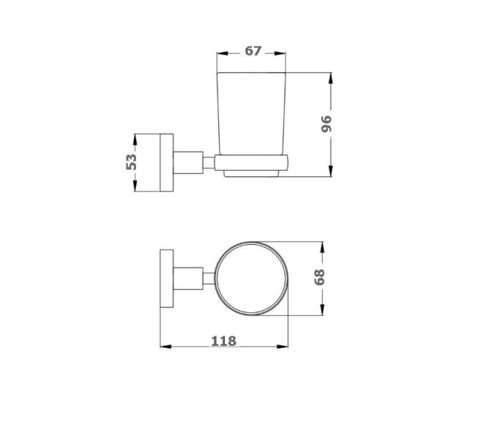 BK RUND Chrome Brass Single Round Tumbler Holders