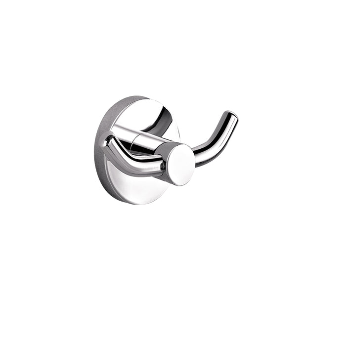 BK RUND Chrome/Matt Black Brass Round Double Robe Hooks