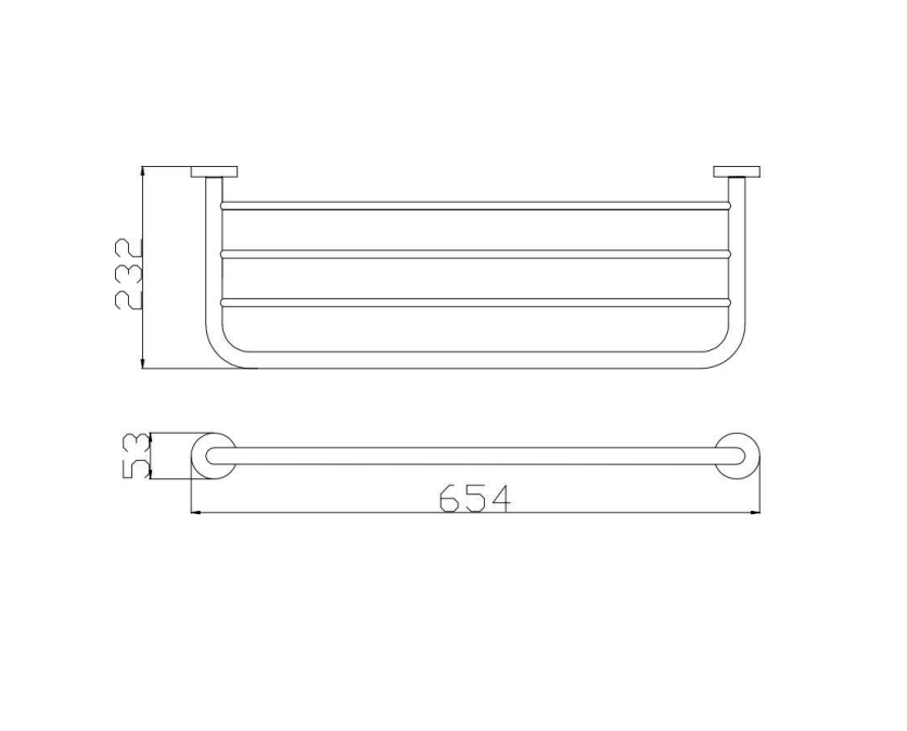 655*230mm BK RUND Chrome Brass Round Bars Towel Racks