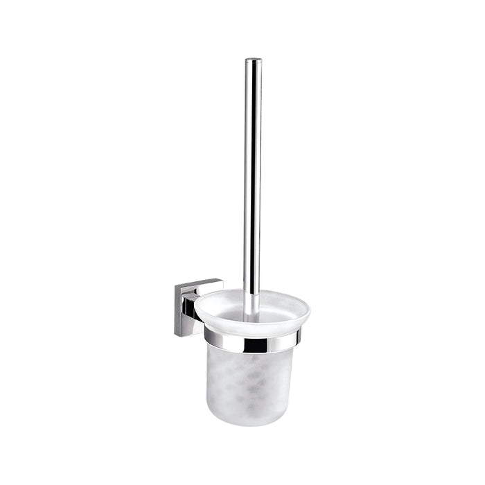 BK ECKIG Chrome Glass Round Toilet Brush Holders