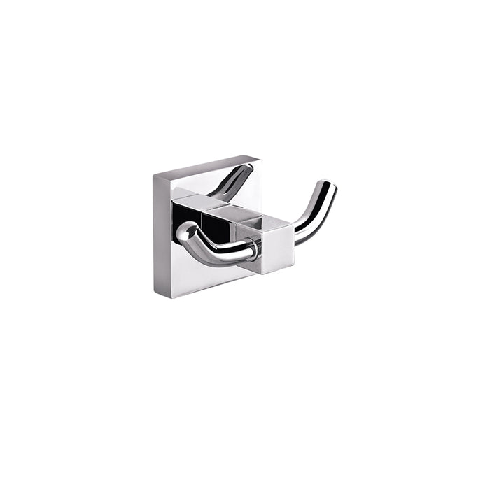 BK ECKIG Chrome Brass Square Double Robe Hooks