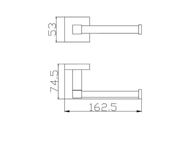 BK ECKIG Chrome Brass Single Square Toilet Paper Holders