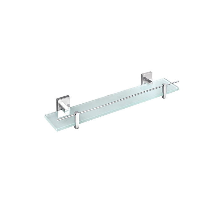 600*125mm BK ECKIG Chrome Glass Square Bars Shower Shelves