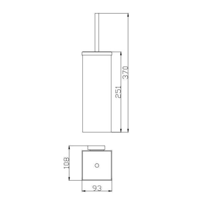 BK ECKIG Luxury Chrome Brass Square Toilet Brush