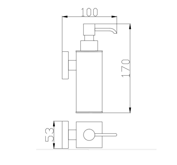 1000ml BK ECKIG Manual Chrome Brass Rectangle Soap Dispensers