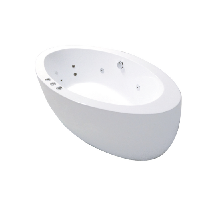 1840*905*590mm Broadway Aplauso White/Black Oval 12 Jets Acrylic Freestanding Spa Bathtub