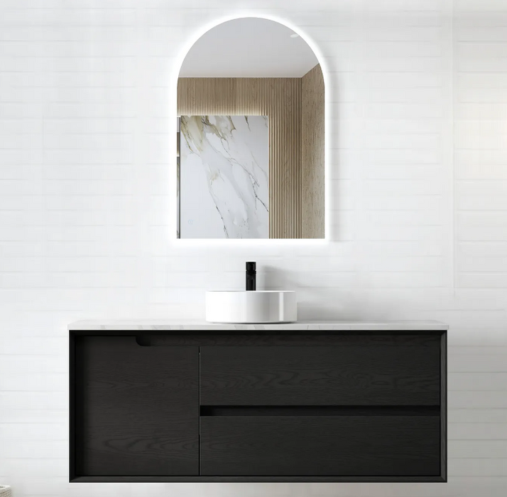 600-1500*460*550mm Byron Matte Black Bathroom Cabinet Only and Ceramic / Stone Top Wall Hung Vanity