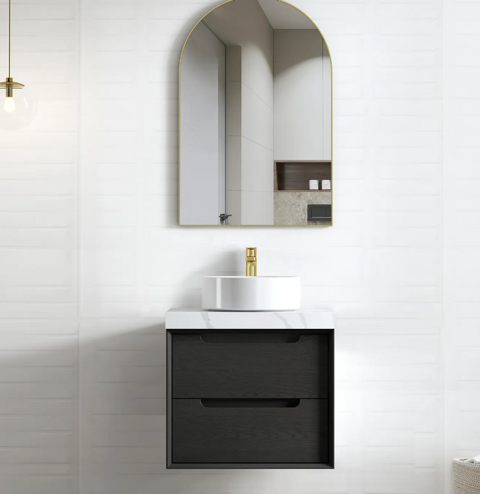 600-1500*460*550mm Byron Matte Black Bathroom Cabinet Only and Ceramic / Stone Top Wall Hung Vanity