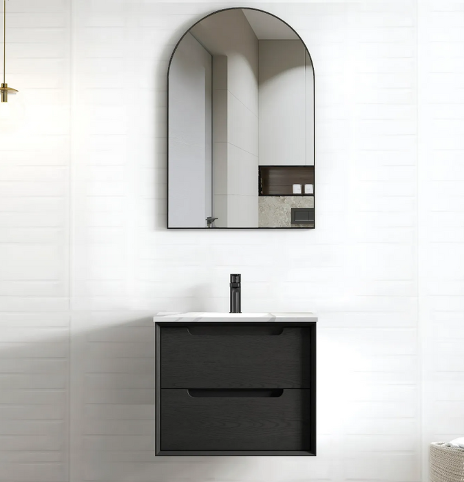 600-1500*460*550mm Byron Matte Black Bathroom Cabinet Only and Ceramic / Stone Top Wall Hung Vanity