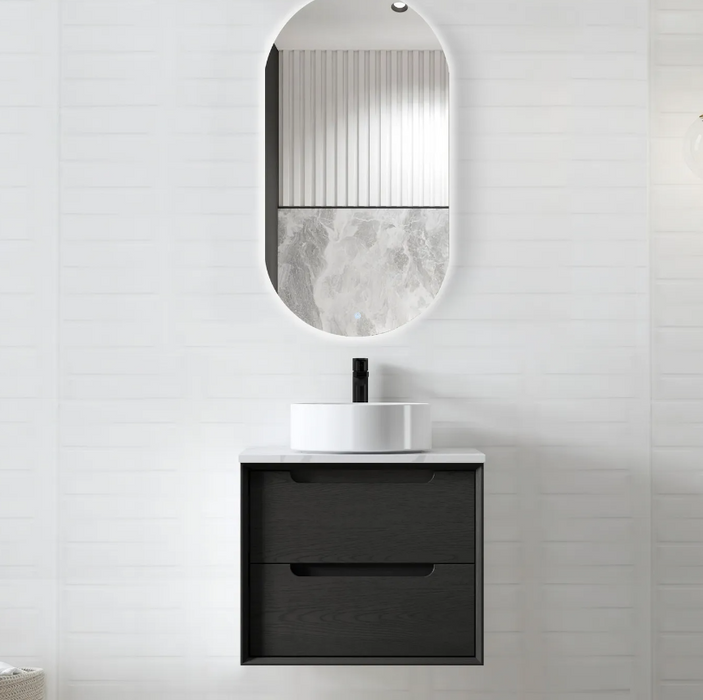 600-1500*460*550mm Byron Matte Black Bathroom Cabinet Only and Ceramic / Stone Top Wall Hung Vanity