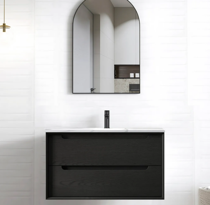 600-1500*460*550mm Byron Matte Black Bathroom Cabinet Only and Ceramic / Stone Top Wall Hung Vanity