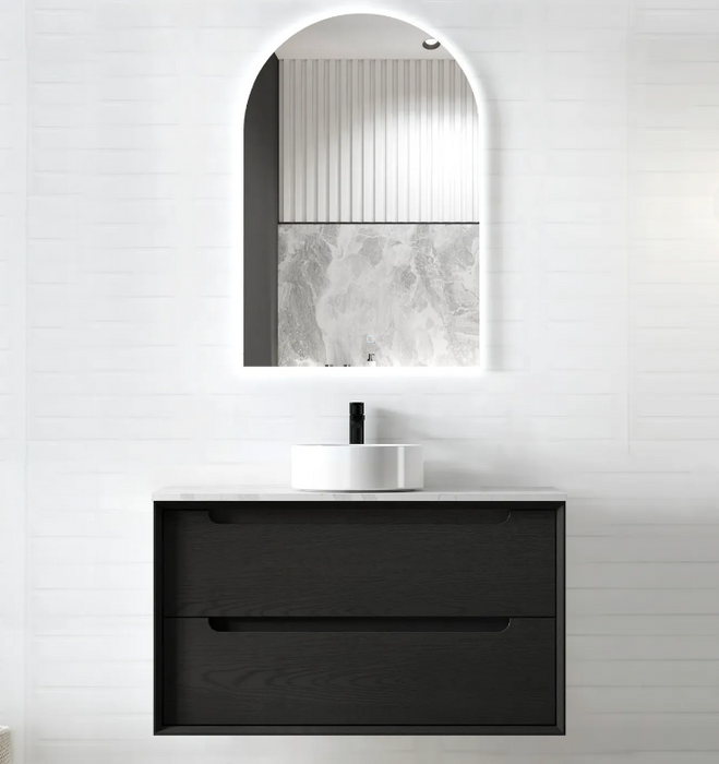 600-1500*460*550mm Byron Matte Black Bathroom Cabinet Only and Ceramic / Stone Top Wall Hung Vanity