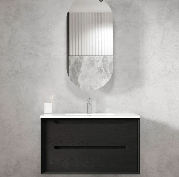 600-1500*460*550mm Byron Matte Black Bathroom Cabinet Only and Ceramic / Stone Top Wall Hung Vanity