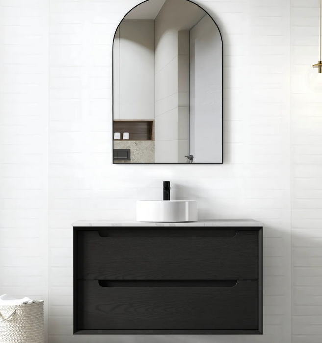 600-1500*460*550mm Byron Matte Black Bathroom Cabinet Only and Ceramic / Stone Top Wall Hung Vanity