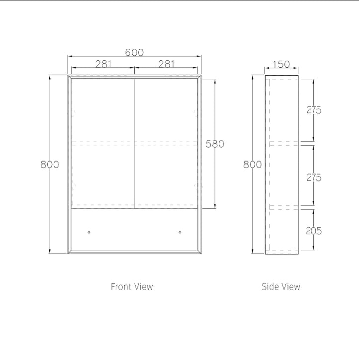 600-1200*800*150mm OTT Byron Natural Oak Wall Mounted Shaving Cabinet