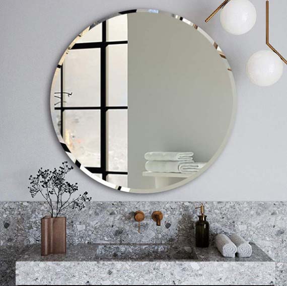 600*600/800*800mm ABS Bevel Edge Copper-free Round Wall Mounted Mirror Only