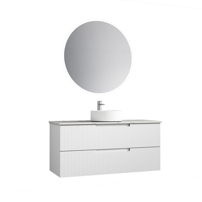 600-1800*460*540mm Aulic Verona Mark II Matt White Wall Hung Fluted Vanity