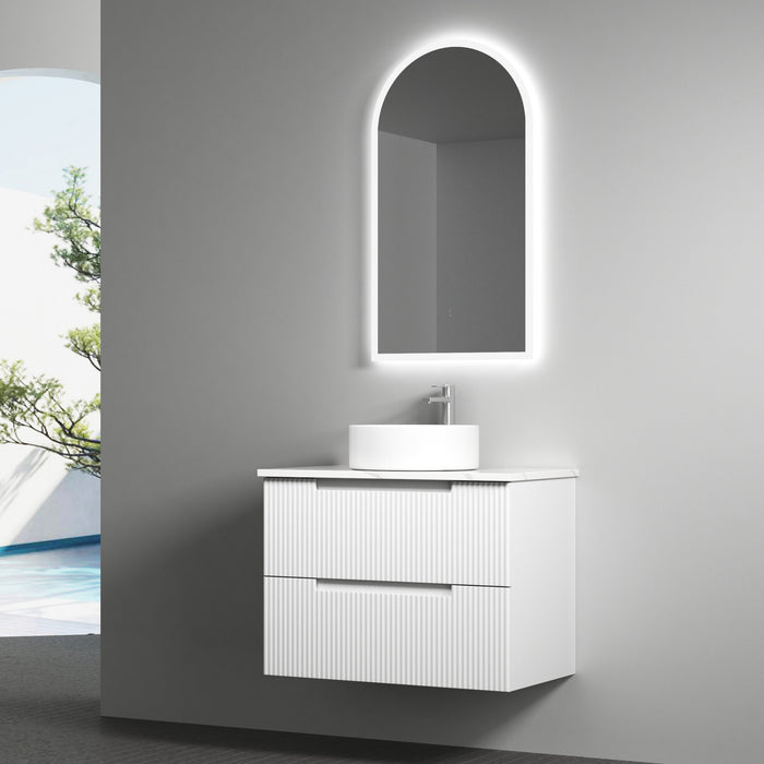 600-1800*460*540mm Aulic Verona Mark II Matt White Wall Hung Fluted Vanity