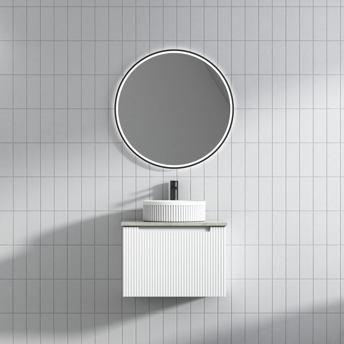 600-1800mm*460mm*400mm Aulic Perla Mark II Matt White Wall Hung Fluted Vanity