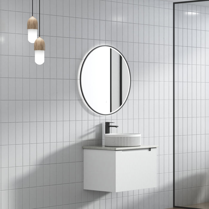 600-1800mm*460mm*400mm Aulic Perla Mark II Matt White Wall Hung Fluted Vanity