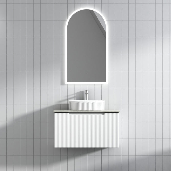 600-1800mm*460mm*400mm Aulic Perla Mark II Matt White Wall Hung Fluted Vanity