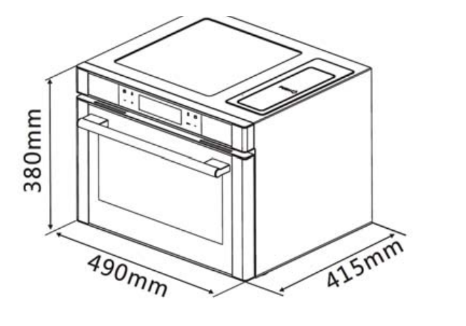 490*415*380mm Dilusso Red Freestanding Combi,Top Opening Water Reservoir Steam Oven