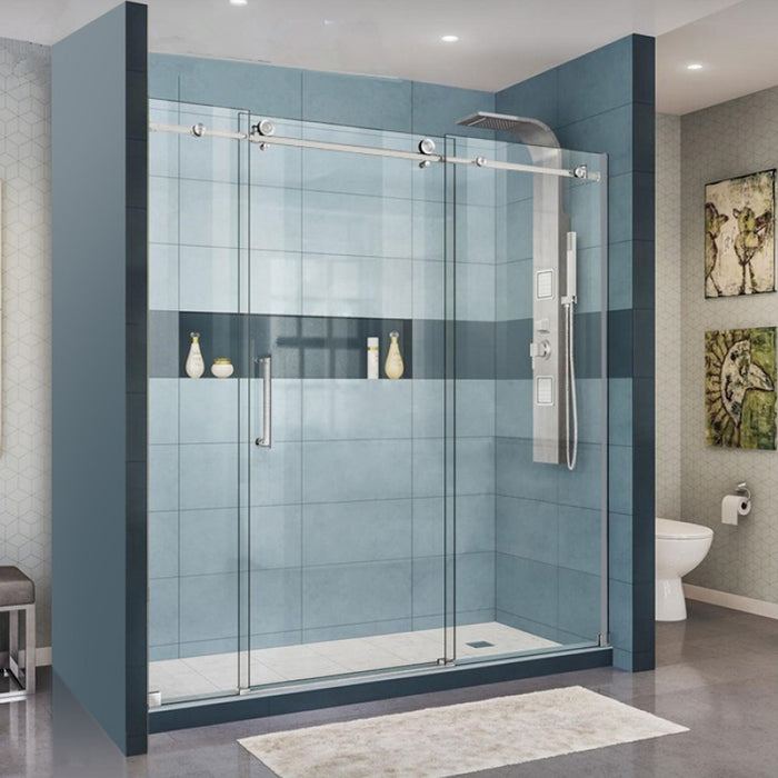 1400-2450x2000mm COV Wall to Wall Frameless Sliding Door Chrome Stainless Steel Handle 3 Panels Shower Screens