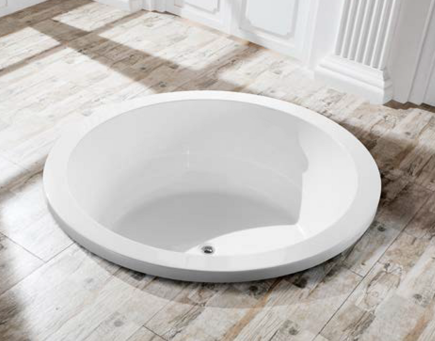 1495*1495*490mm Broadway Lucena Gloss White Round Drop In Bathtub