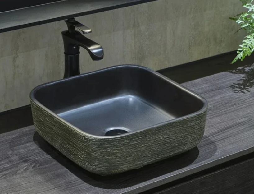 380*380*140mm Infinity Art Dark Green Porcelain Square Above Counter Basins