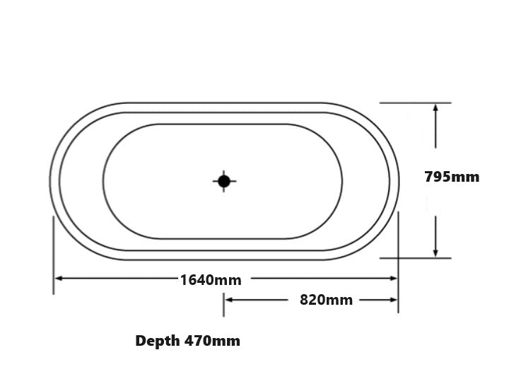 1640*795*470mm Broadway Florentine 6/10/14 Jets Acrylic Oval and Round Drop In Bathtub