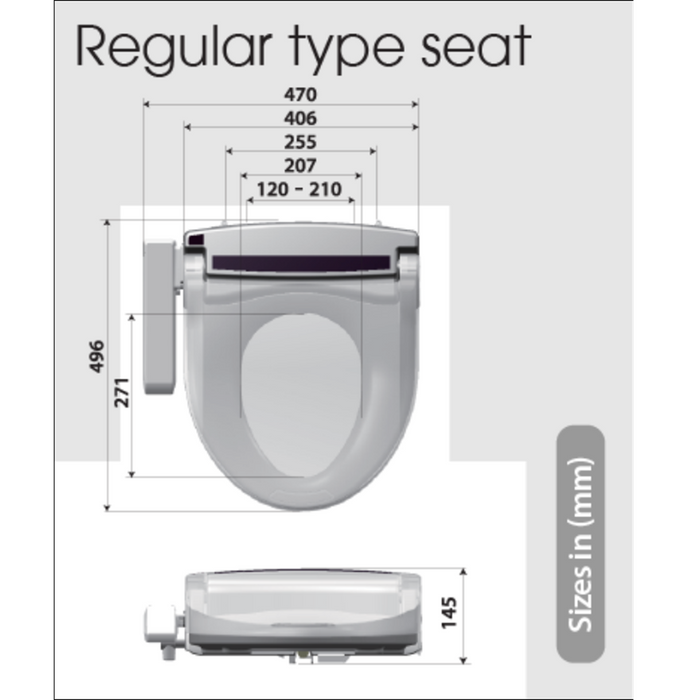 The Bidet Shop Eco Bidet R500 Mid-Range Retrofit Bidet Smart Toilet Seat Cover