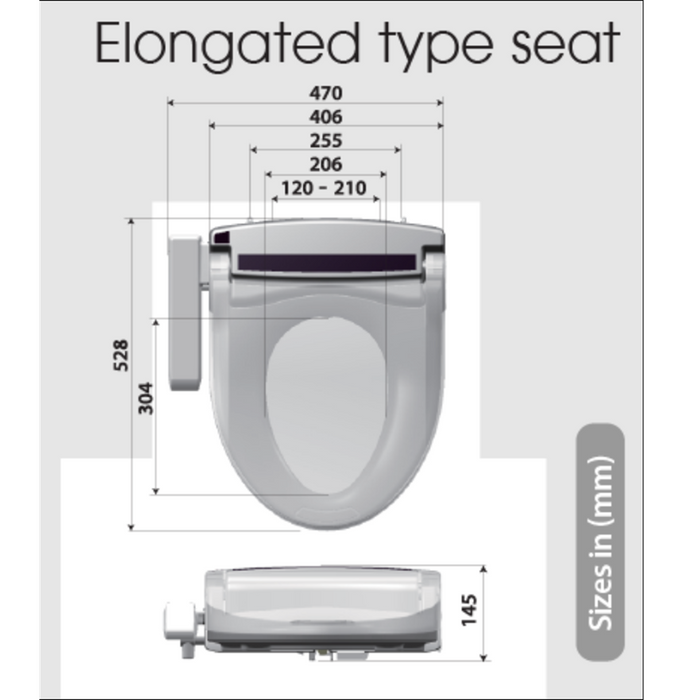 The Bidet Shop Eco Bidet R500 Mid-Range Retrofit Bidet Smart Toilet Seat Cover