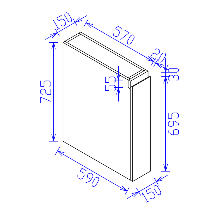 150*590*725mm Satin White Floor Pullout Basket