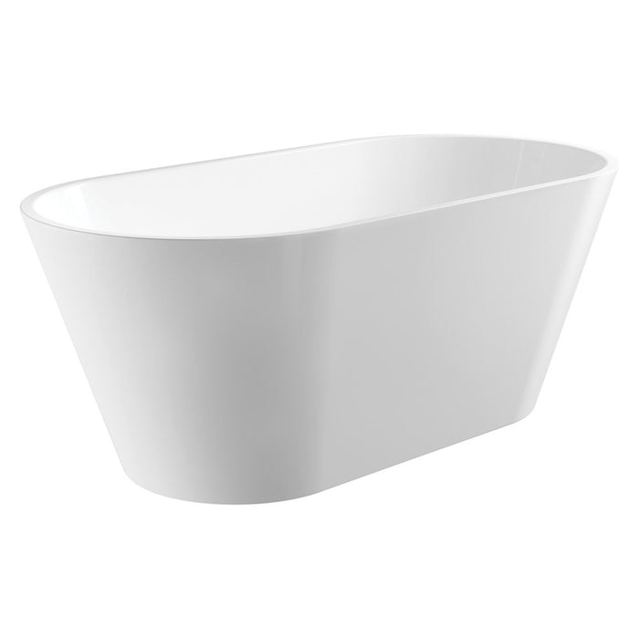 1500/1700mm FIE Austin Gloss White Oval Acrylic Freestanding Bathtub With Overflow