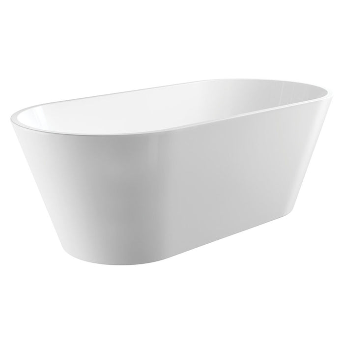 1500/1700mm FIE Austin Gloss White Oval Acrylic Freestanding Bathtub With Overflow